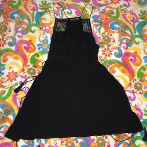 Black Detailed Mini Dress
